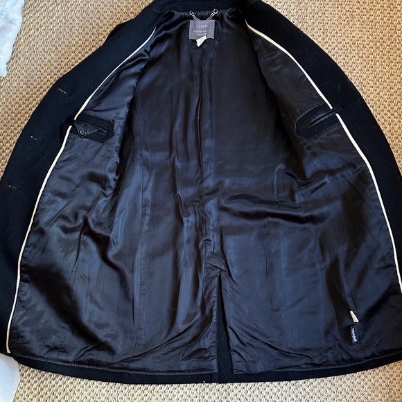 J. Crew Black Vintage 100% Wool Coat - Picture 9 of 14